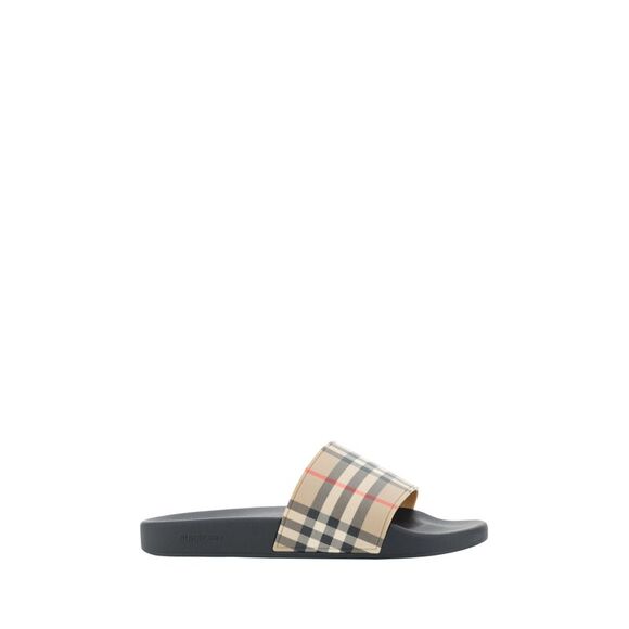 Burberry Brown Rubber Slides Men's Sandals - Picture 1 of 4